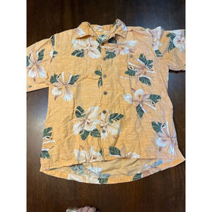 Men’s Joe Marlin Unwind Size XL Orange Beach Summer Vacation Hawaiian Shirt